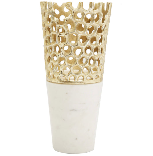 Textured Design Vase With White Marble Base (2 colours)