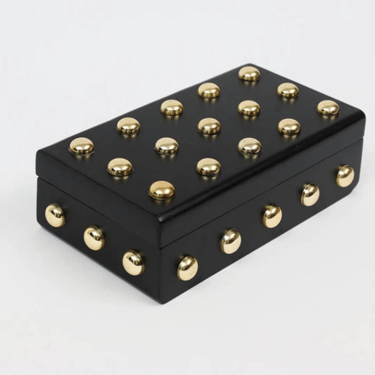 Gold Studded Decorative Wood Boxes (3 colours)