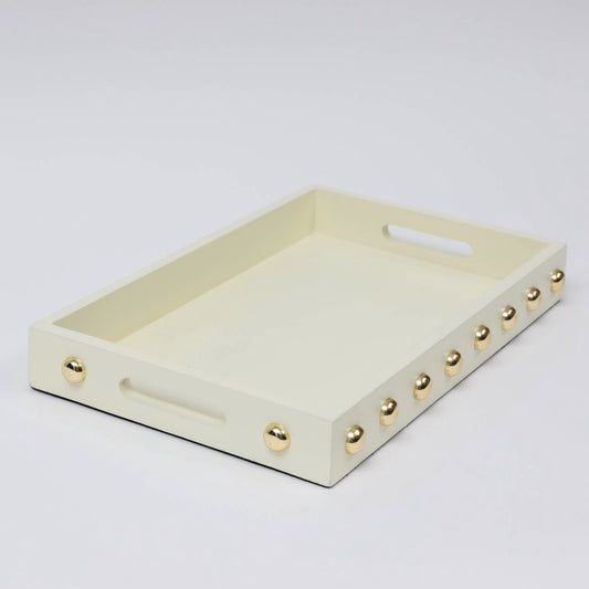 Gold Studded Decorative Wood Trays (3 colours)