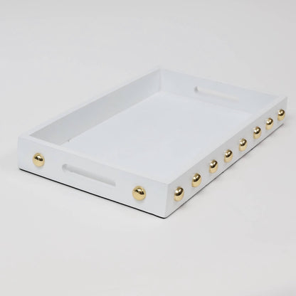 Gold Studded Decorative Wood Trays (3 colours)