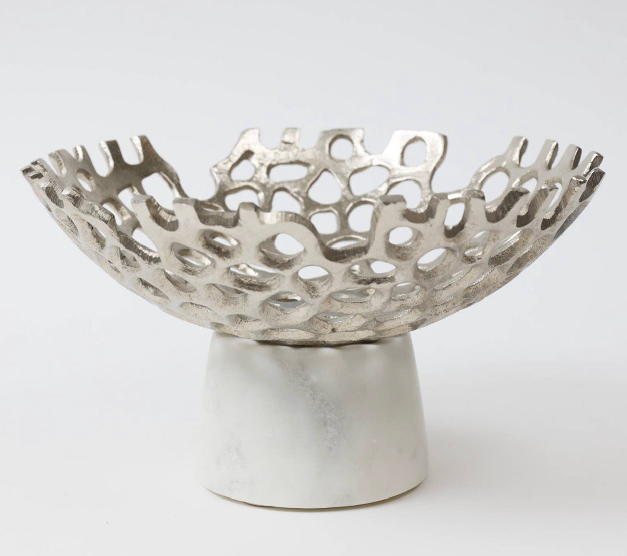 Textured Design Bowl With White Marble Base (2 colours)