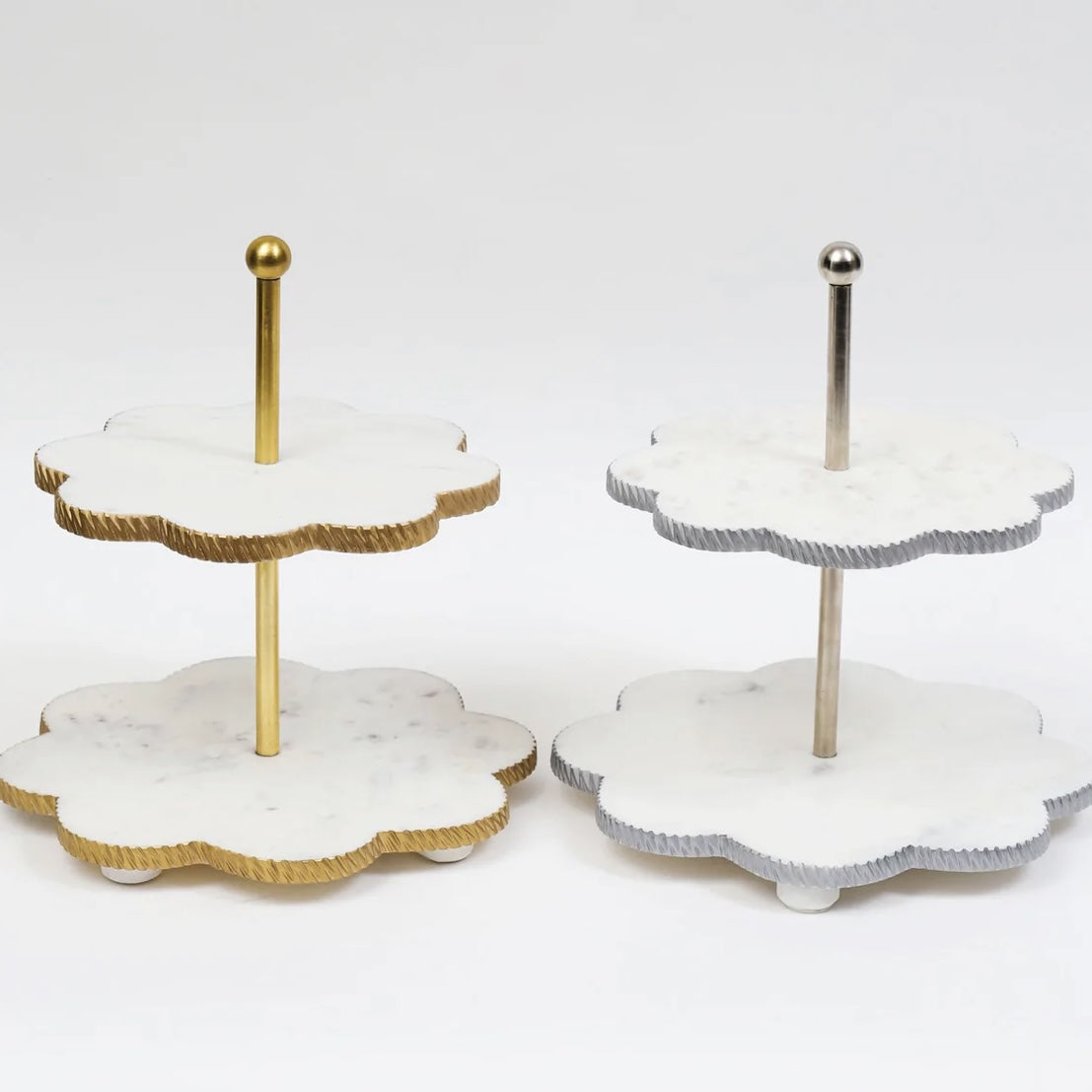 White Marble Flower Cake Stand (2 colours)