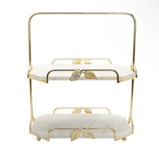 2-Tier Leaf Marble Stand