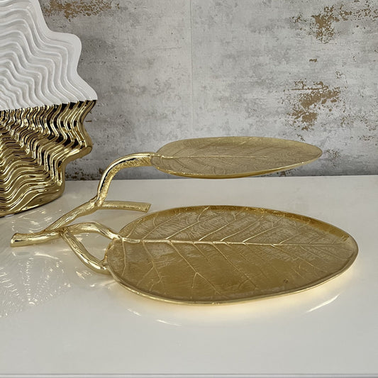 Gold Double Leaf Platter