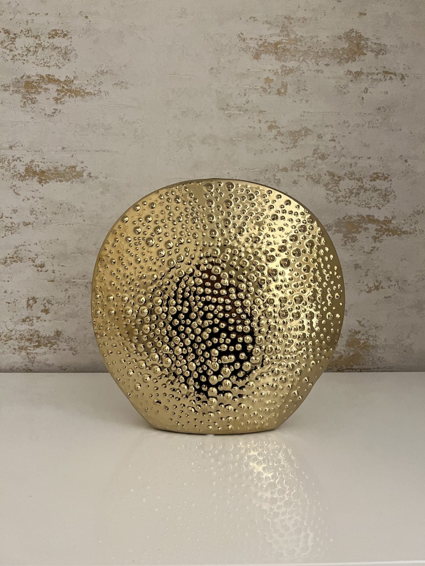 Studded Gold Round Vase