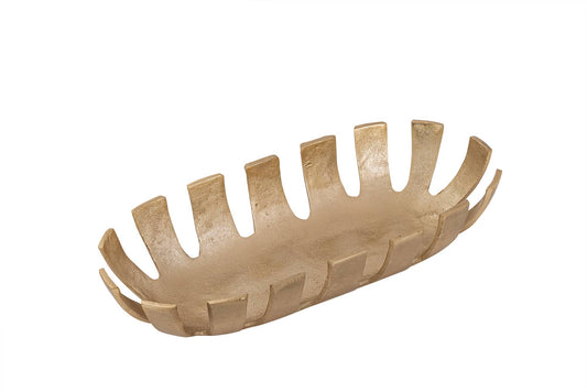 Bread Basket with Gold Linear Design