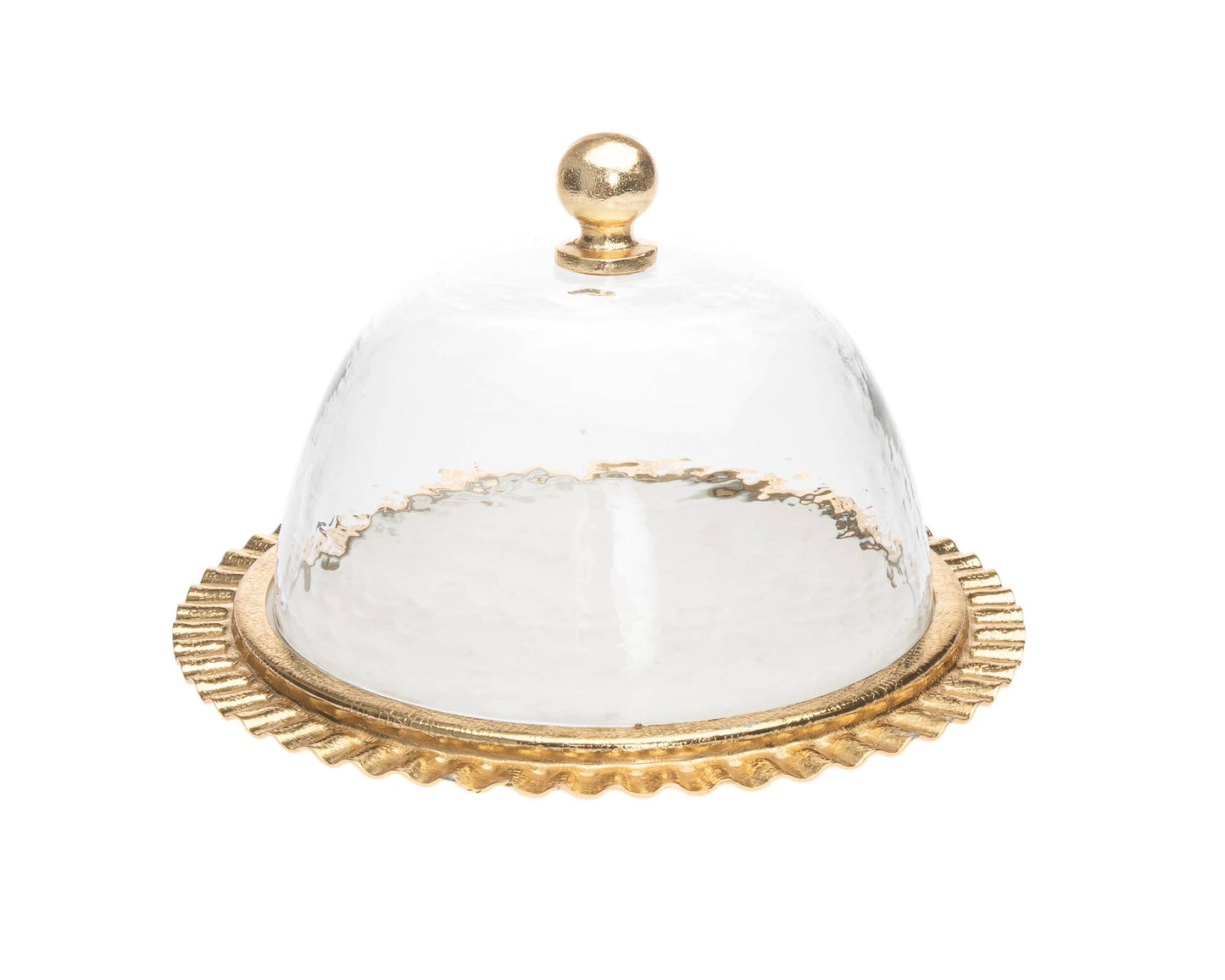 Ripple Gold Marble Plate with Dome