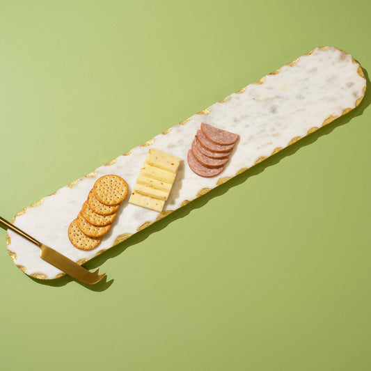 Marble Oval Tray With Gold Trim