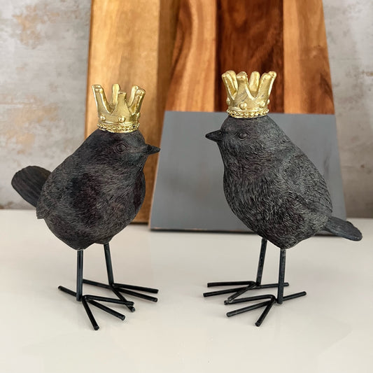 Pair Of Birds With Gold Crowns