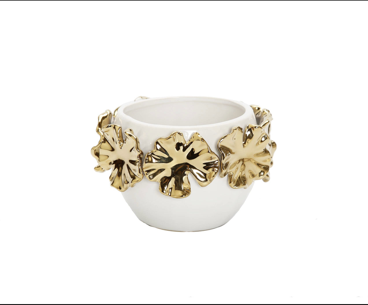 White Ceramic Vase With Gold Floral Design (4 variations)