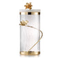 Gold Leaf Canister With floral lotus Lid
