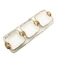 White Porcelain Relish Dish w/3 Bowls Gold Trim and Handle
