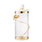 Gold Leaf Canister With White Marble Lid