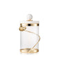 Gold Leaf Canister With White Marble Lid