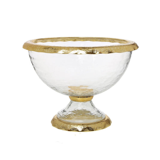 Gold Ruffled Glass Bowl