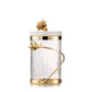 Gold Leaf Canister With floral lotus Lid